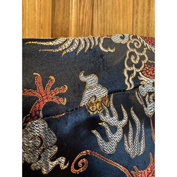 Clubbing Chinese dragon red satin Shirt Short sleeve mens XL street culture Club - Picture 6 of 6